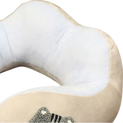 Oreiller cervical voyage chat personnalisable en coton PP résistant avec fermeture éclair pour nettoyage facile. (1/4)