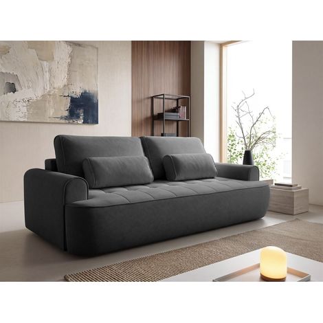 Sofa 3-Sitzer mit Schlaffunktion HUNTER in Stoff Cloud Dunkelgrau (1/5)