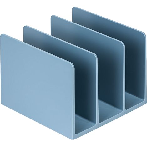 Elegante Buchstütze mit großer Öffnung, blau, Kunststoff, 16,2 x 16,2 x 12,2 cm, Schreibtisch-Buchhalter (1/5)