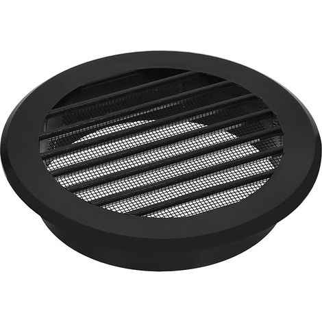 Rejilla de ventilación KOTARBAU® de 100 mm de diámetro con protección contra insectos, rejilla de ventilación redonda de plástico negro para conducto de ventilación, entrada y salida de aire, conexión (1/5)