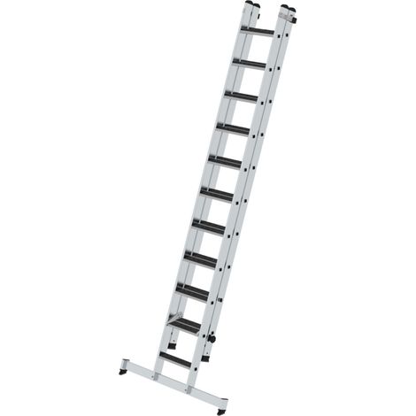 MUNK Stufen-Schiebeleiter mit nivello-Traverse 2-teilig clip-step R13 11+10 Stufen (1/4)