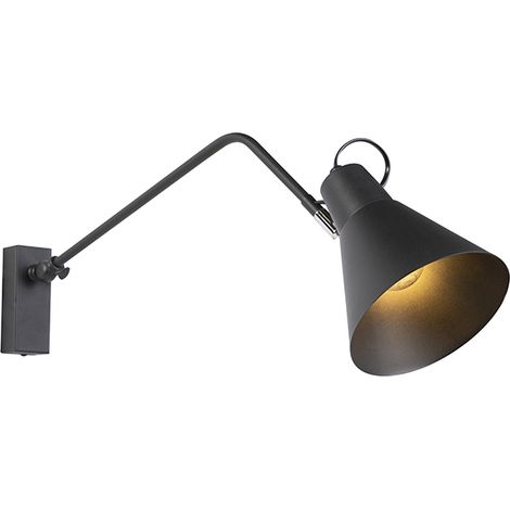 Design Wall Light Black Adjustable - Luna