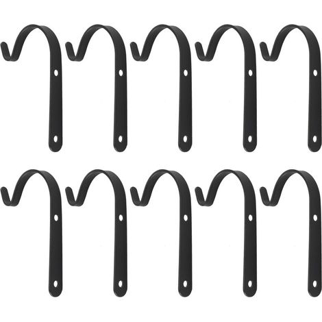Filiyano-Ensemble de 10 supports de suspension en fer, crochets muraux incurvés pour plantes, mangeoires à oiseaux et lanternes. (1/5)