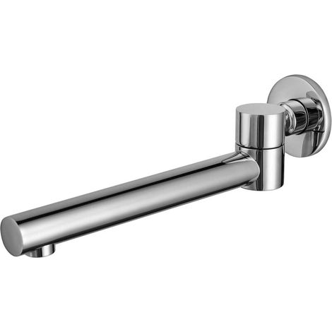 Wandmontierter Messinghahn mit schwenkbarem Auslauf, für Badezimmer, Badewanne (Chrom) (1/5)