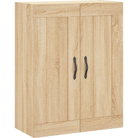 Armoire murale design moderne 69,5 x 34 x 90 cm grand espace de rangement élégant en bois chêne sonoma (1/5)