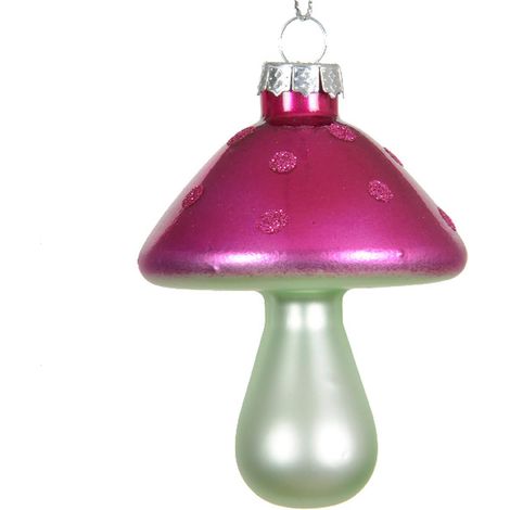 Mostalgie Weihnachtsanhänger  Pilz Pink Ø 6,5 cm -  Glas