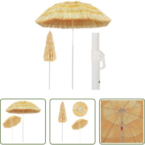 vidaXL UV-Schutz -  Strandschirm Natur 180 cm Hawaii-Stil