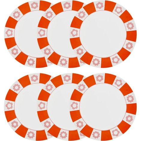 Lot de 6 Assiettes Plates "Chachapop" 26cm Multicolore