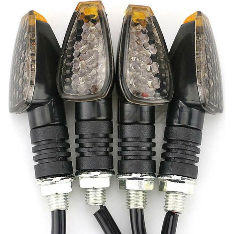4pcs/set Universal Motorcycle Led Turn Signal Lights Long Short Blinkers Turn Signal Lights Amber Color Accessories (1/5)