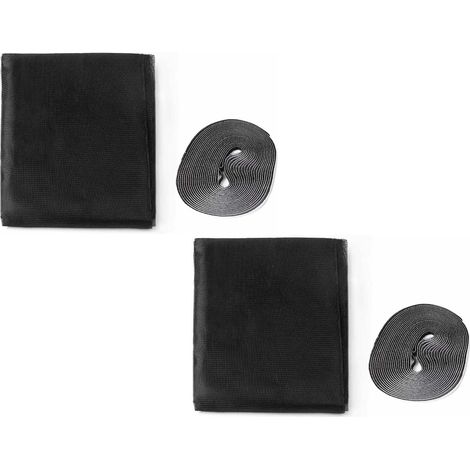 2 PEZZI ZANZARIERA IN FIBRA A STRAPPO CM 150 X 180 GRIGIA FER 34029 (1/2)