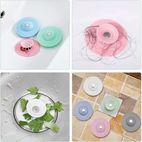Bouchon de Vidange - Filtre à Évier en Silicone - Universel pour Cuisine et Salle de Bain - 10 cm - 5 Pièces (1/5)
