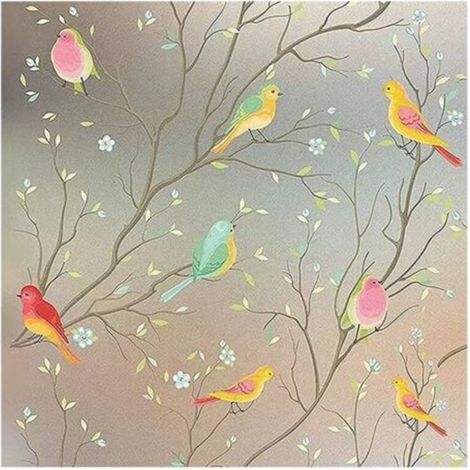 45x 200CM Privacy Window Film, Self-Adhesive Frosted Decorative Window Film, Opaque Anti-UV Stained Glass Film (1/5)