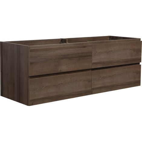 Mobile da bagno Angela 140cm - Rovere Marrone - armadio mobiletto lavabo