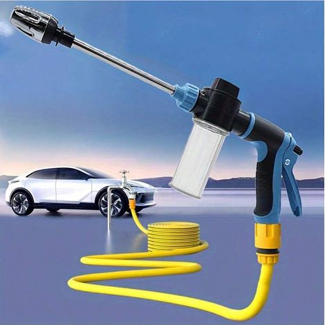 Pistolet de lavage haute pression pour voiture, corps en plastique durable, buse de jardin ajustable, poignée ergonomique, tuyau flexible pour voitures, camping-cars, camions, SUVs (1/4)
