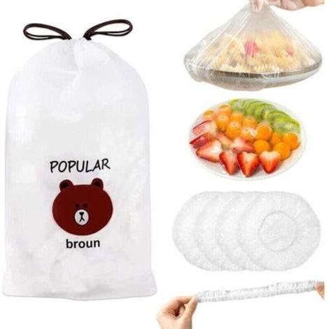Film Alimentaire Reutilisable ,200 Pièces Sac de Conservation Alimentaire - Charlotte Alimentaire Reutilisable,Couvercle Tissus Alimentaire - Couvre Plat Reutilisable - Fresh Keeping Bags,-- (1/5)
