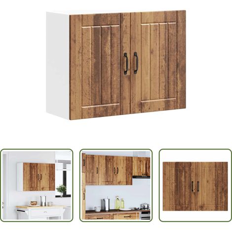 vidaXL Holzwerkstoff - Küchen-Hängeschrank Lucca Altholz-Optik Holzwerkstoff (1/5)