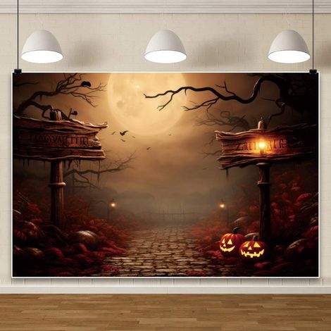 Fond d'Halloween, décoration murale haut de gamme pour une ambiance festive, bannière photo - 110 x 180 cm - Style 27