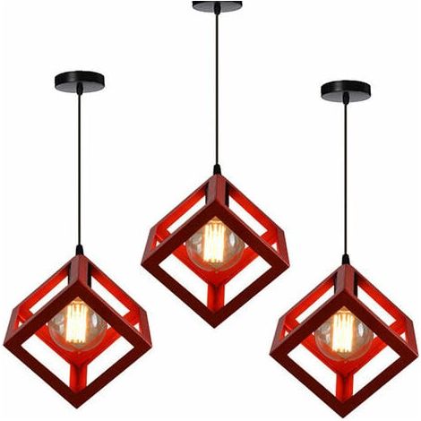 Suspension Industrielle - Abat-jour Verre Clair - Douille E27 - Hauteur Réglable - Pour Cuisine Îlot Salle À Manger Entrée - Lot De 3