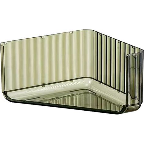 Étagère de rangement triangulaire transparente à rayures pour bijoux et cosmétiques, organisateur empilable pour salle de bain, lavabo, vert texturé (1/5)
