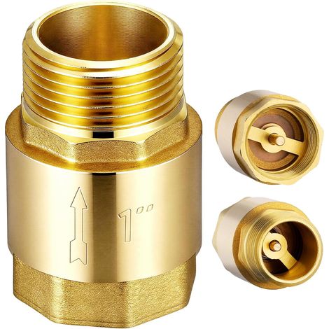 Clapet Anti Retour 1 pouce en Laiton, Filetage Femelle Vers Mâle Clapets de non-retour 1 pouce IG à AG étanche pour Pompe, Jardin, Machine à Laver, Tonneau, Conduite d’eau, Chauffe-eau (1/5)