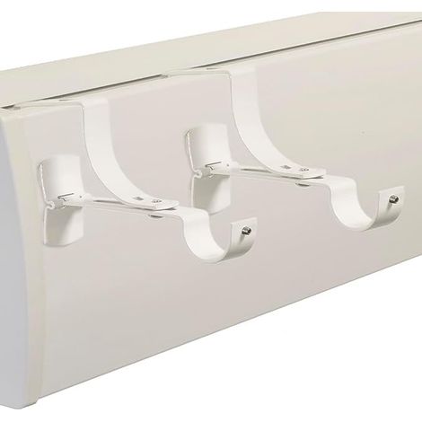 Supports de Tringle à Rideaux Blanc sans perçage pour Coffre de volet Roulant à rainure Diamètre 28 mm - Fixation réglable (1/4)