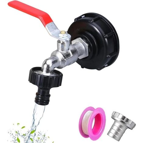 Robinet Cuve,Adaptateur de Réservoir IBC,3/4" IBC Connecteur à Filetage,IBC Raccord Robinet,Robinet d’Écoulement IBC,Robinet Recuperateur Eau de Pluie,IBC Robinet Cuve,Robinet IBC,d'Adaptateur de Cuve (1/5)