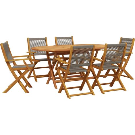 Maison Exclusive - Set da Pranzo da Giardino 7 pz Polipropilene e Legno Massello