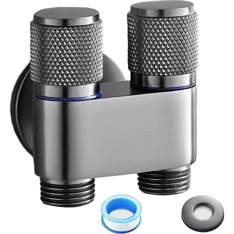 Zweiwegeventil mit 1 Zulauf und 2 Ausläufen, inkl. WC-Duschkopf, G1/2 Zweiwege-Duschkopf-Set, zur Reinigung von Frauen, Haustieren und Kleidung (1/5)