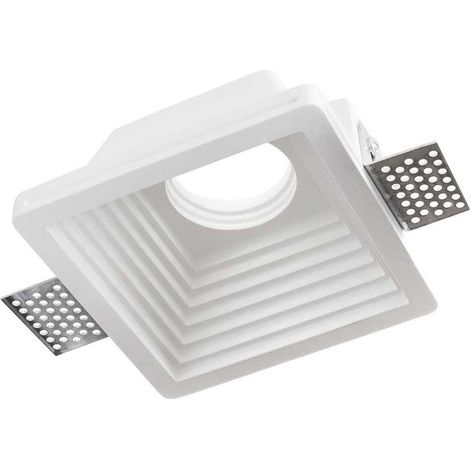 Portafaretto da incasso in gesso a scomparsa portalampada supporto per faretti quadrato (1/3)