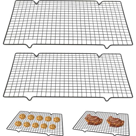 2 Pièces Grille De Refroidissement, Acier Inoxydable 304, Résistant 220°C, Pour Cuisson Et Pâtisserie, Cuisine Domestique (1/5)