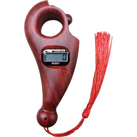 Digital Finger Counter with Beads, Buddha Electronic Display, Finger Counter, Hand Counting Counter for Buddhist Prayer, Decompression Toy (brown) (1/5)