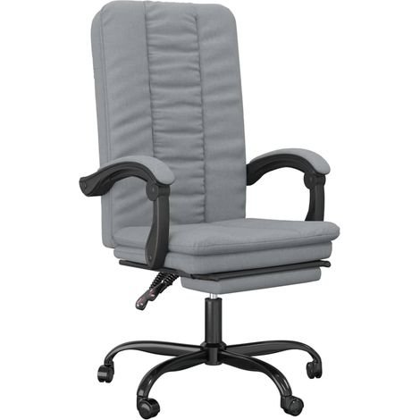 Maison Exclusive - Silla de oficina reclinable de tela gris claro