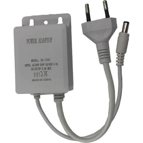 Adaptateur secteur 12 V 2 A étanche pour appareil photo, résistant à la pluie, alimentation pour bande lumineuse avec prise européenne A (1/5)
