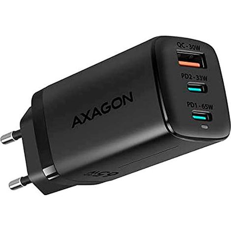 AXAGON ACU-DPQ65 Charger, 2x USB-C, 1x USB-A, PD3.0/QC4+/PPS, 65W - black