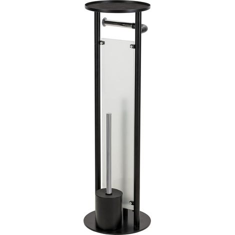 Croydex Toilet Butler, Toilet Roll Holder & Toilet Brush in Matt Black  (1/8)