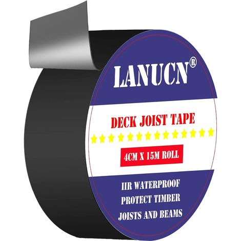 Wood Flashing Tape for Decking Deck Tape for Outdoor Use Waterproof Decking Tape Waterproof Decking Tape (4cm x 15m x 1 Roll) (1/5)