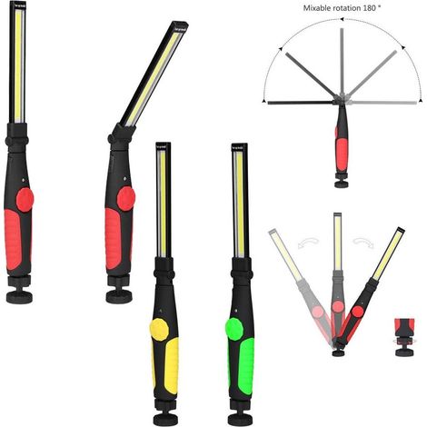 LAMPADA TORCIA LAVORO CALAMITA PORTATILE RICARICABILE SLIM REGOLABILE LED COB