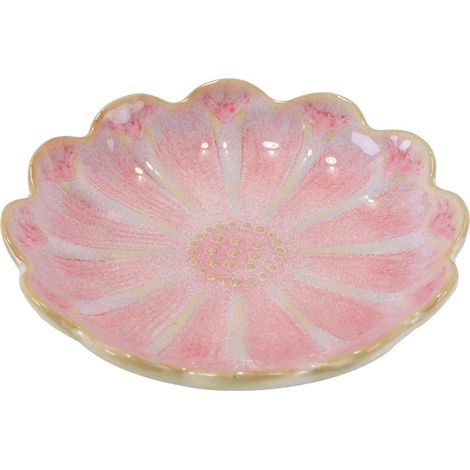 Plateau à bijoux en céramique en forme de fleur - Plat décoratif en porcelaine pour bagues, boucles d'oreilles, colliers, rouges à lèvres (1/5)