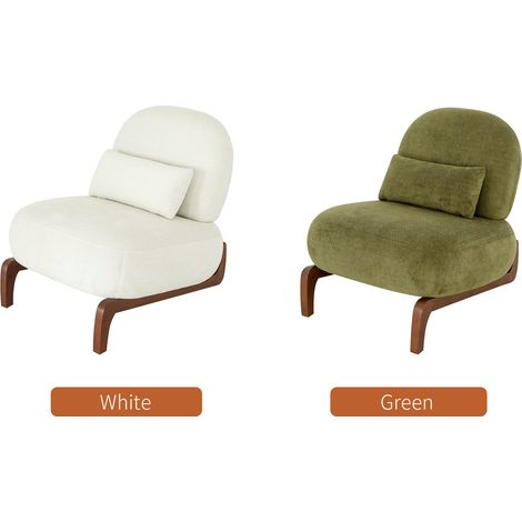 Jolie chaise d’appoint avec pieds en bois massif, chaise de salon en velours avec coussin moelleux, chaise confortable pour chambre, chaise de lecture sans accoudoirs pour appartement, salle d’attente (1/5)