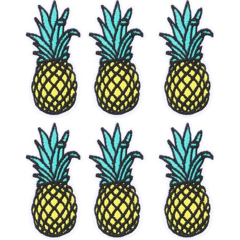 Lot 6 Patchs Brodés Ananas Forme Fer à Repasser Autocollants Tissu Décoration DIY Vêtements (1/5)