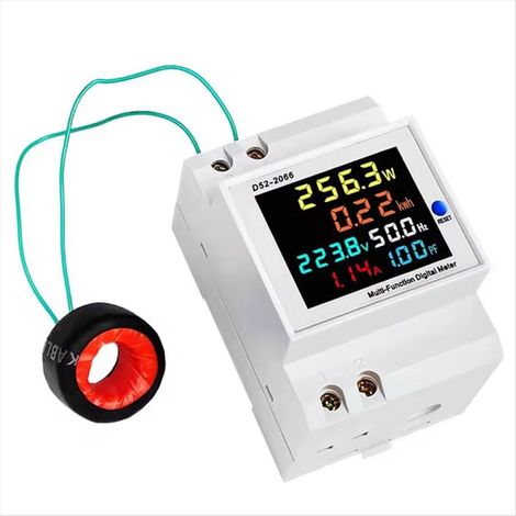 Adatto per contatore di energia D52-2066, monitor di consumo energetico per guida DIN C