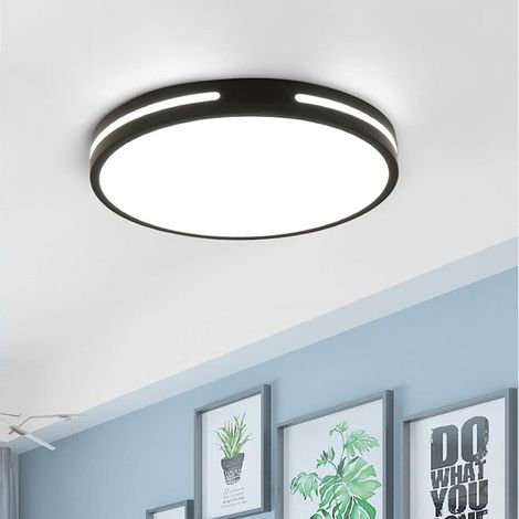 24W LED Flush Montage Plafonnier Plafonnier Moderne Art Plafonnier Art Simple Ronde Séjour Salon Plafonnier Luminaire Intérieur Hallway Bar Bar Voyants de Plafond (Color : D Black) (1/5)