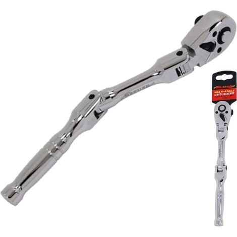 Neilsen Long Reach Flexi Multi Angle Head Socket Ratchet Quick Release 3/8" (1/2)