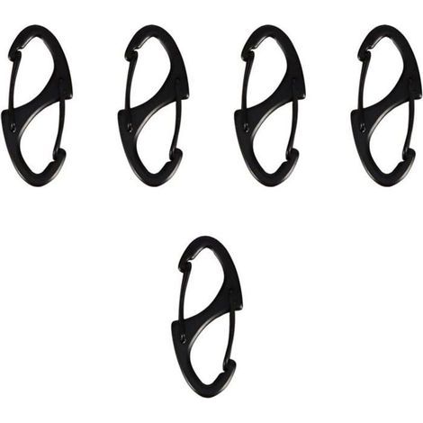 HONORNIC - (41.3×19×2)5Pcs Mousquetons en Aluminium Clips S-Style Quick Release Hooks pour Voyager Pêche Camping (1/5)