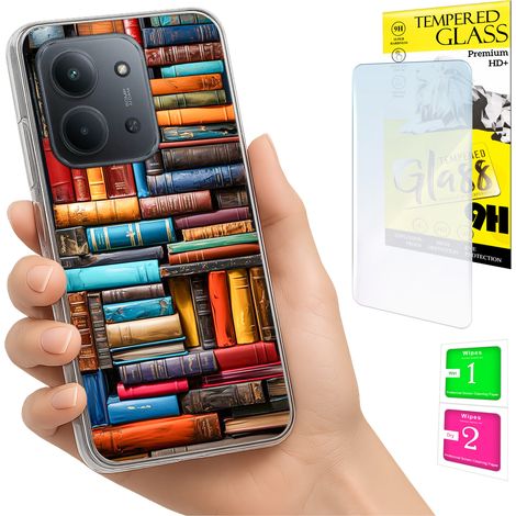 Custodia per Xiaomi Redmi 15C 4G 171mm, cover posteriore con vetro 9H. (1/5)