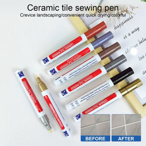 Marker Pour Carrelage - Résistant À L Eau - Séchage Rapide - Pour Réparation Fissures Et Jointures - 13,8 Cm - 1 Pièce (1/5)
