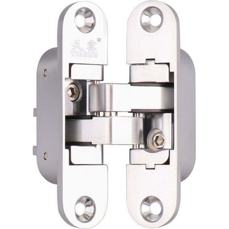 1 Invisible Hinge - 3D Aluminum. Satin Stainless Steel Finish. - Right- (1/4)