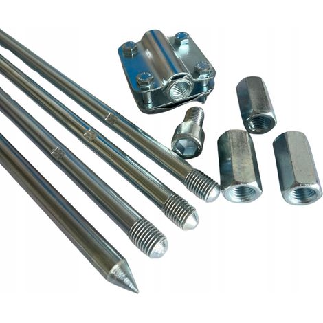 CONJUNTO DE PUESTA A TIERRA PARA RAYO 4MB (4x1m) M16 + CONECTOR ACERO GALVANIZADO + HERRAMIENTA DE FABRICACIÓN (1/3)