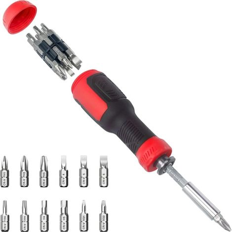 FLITI 13-in-1 Multi-Screw Screwdriver with Magnetic Bits, CRV Steel, Non-Slip Handle, Compact and Portable (1/5)