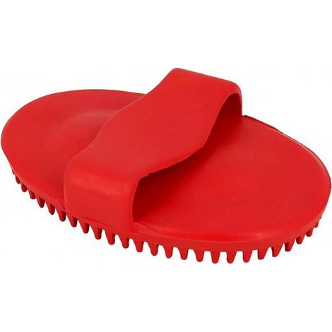Étrille ovale en caoutchouc rouge